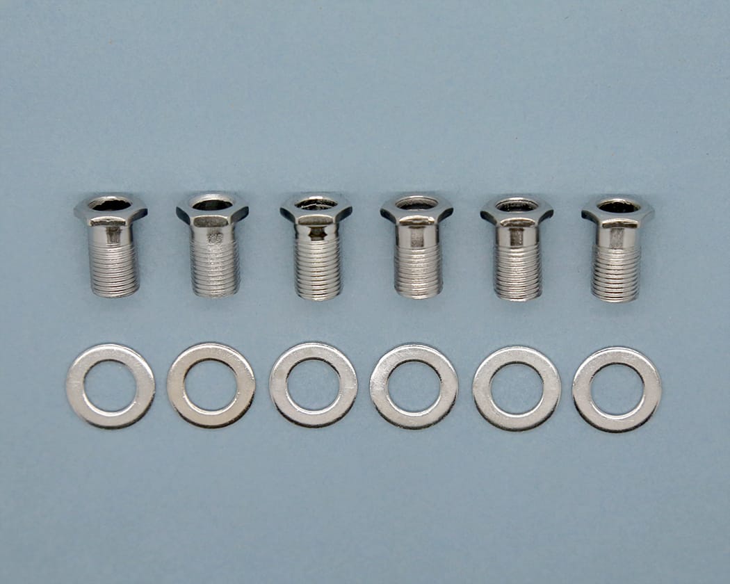 PBG Tuner (Machine Head) Inserts, Washers and Screws - Chrome - set of 6