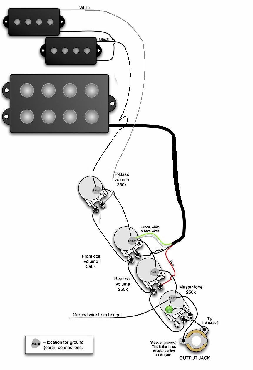 Jazz Bass Wiring Diagram from pitbullguitars.com