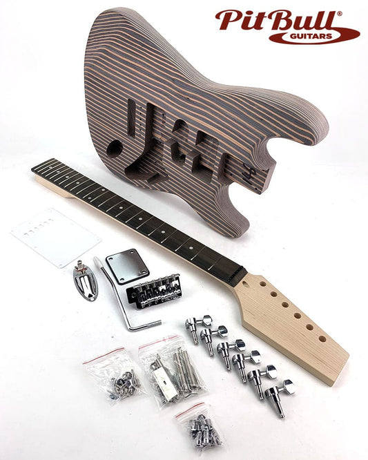 Pit Bull Guitars DSZ-1 Electric Guitar Kit (Zebra wood Body)