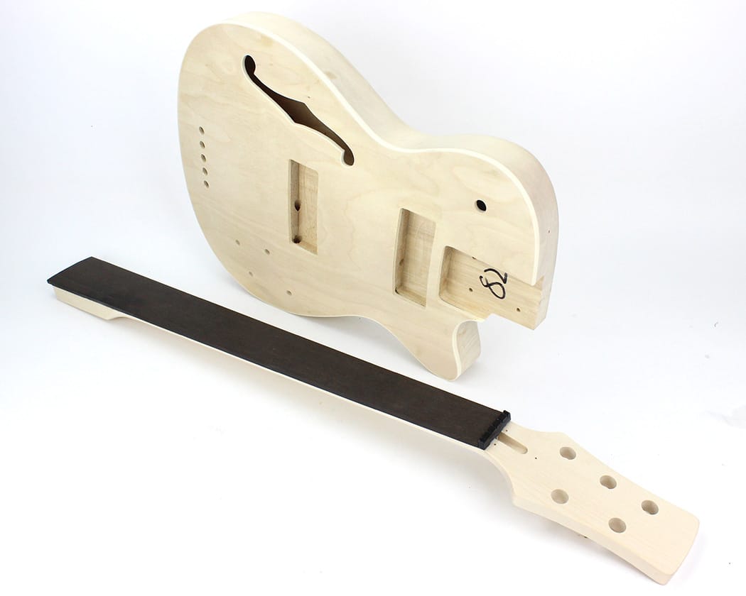 Pit Bull Guitars DHB-5 Semi-Hollow Fretless Electric Bass Guitar Kit - view 2