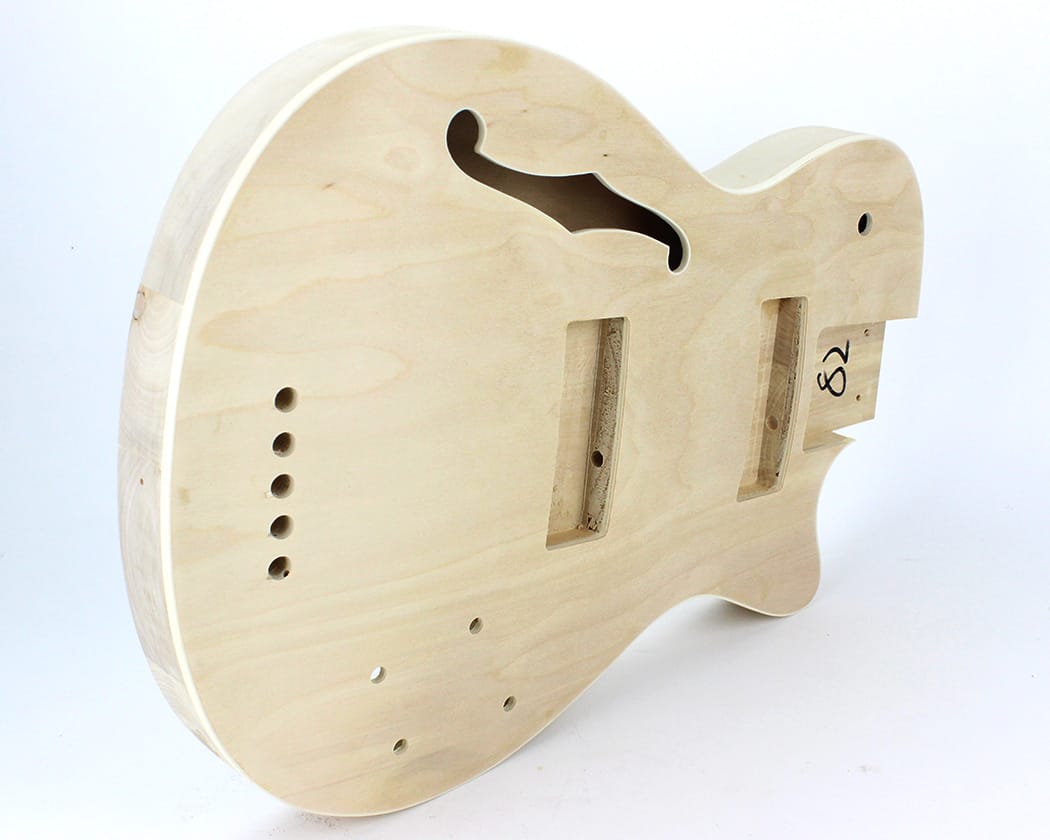 Pit Bull Guitars DHB-5 Semi-Hollow Fretless Electric Bass Guitar Kit - view 5