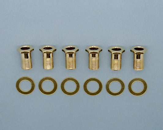 PBG Tuner (Machine Head) Inserts, Washers and Screws - Gold - set of 6