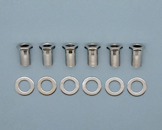 PBG Tuner (Machine Head) Inserts, Washers and Screws - Chrome - set of 6