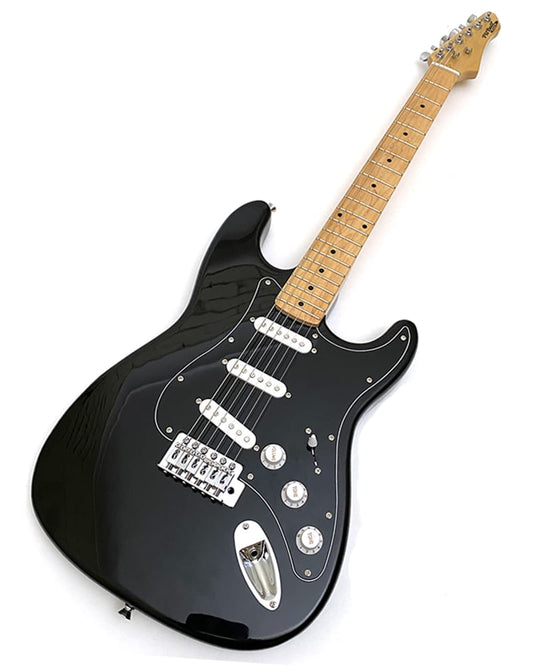 Pit Bull Guitars DG-1 ST Style Finished Guitar - Jet Black