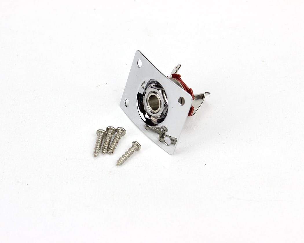 PBG Output Jack - Square - for Gibson style kits - Chrome