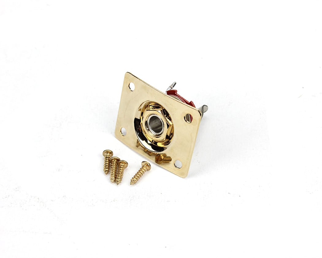 PBG Output Jack - Square - for Gibson style kits - Gold