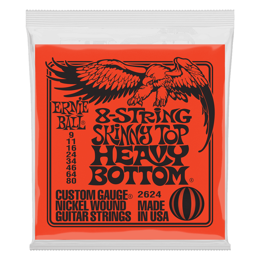 Ernie Ball 8 String Skinny Top Heavy Bottom Electric Guitar Strings